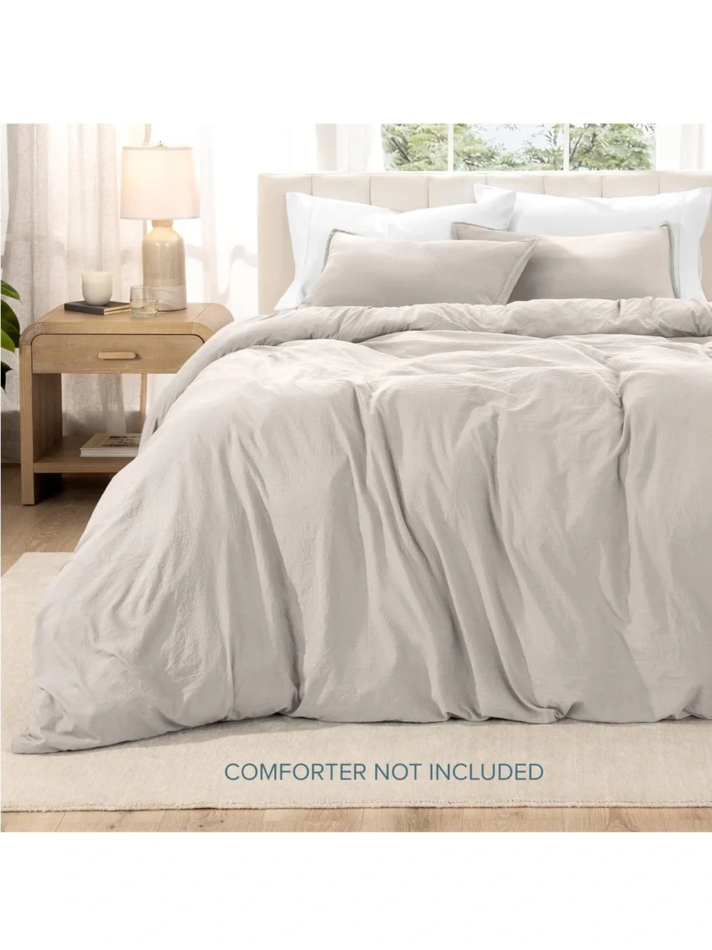 NEW Bare Home Microfiber Duvet Cover Set - Twin/Twin Extra Long. Color: Fog